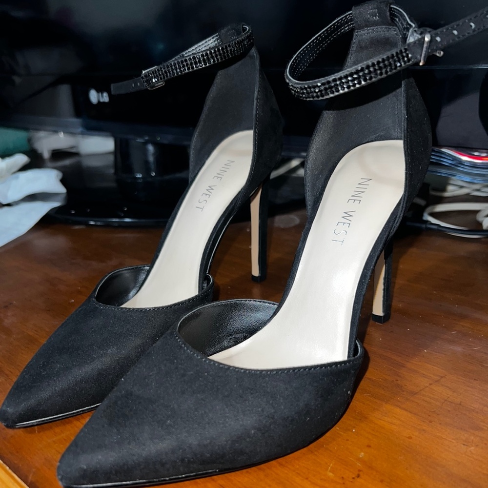 Nine West Faiz Pointy Toe Ankle Strap Heels